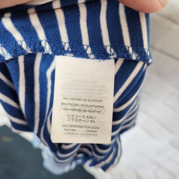J Crew White Blue Striped Sleeveless Racerback Maxi Dress Womens Stretch Large - Picture 13 of 14